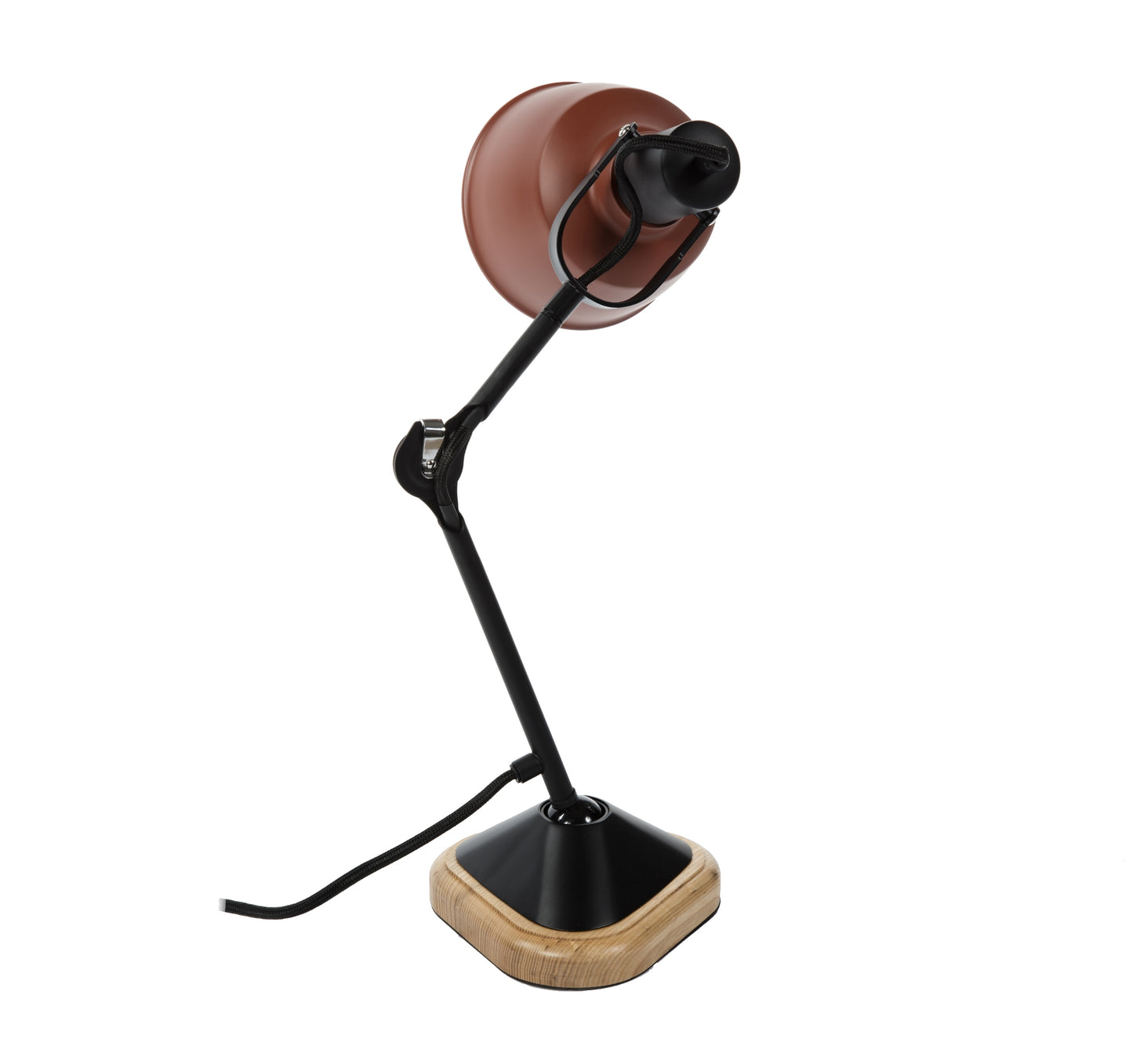 Eduardo Table Lamp - Matt Black/Brick-Red Shade