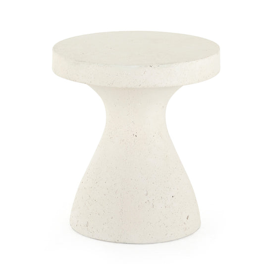 Koda Outdoor End Table In Textured White