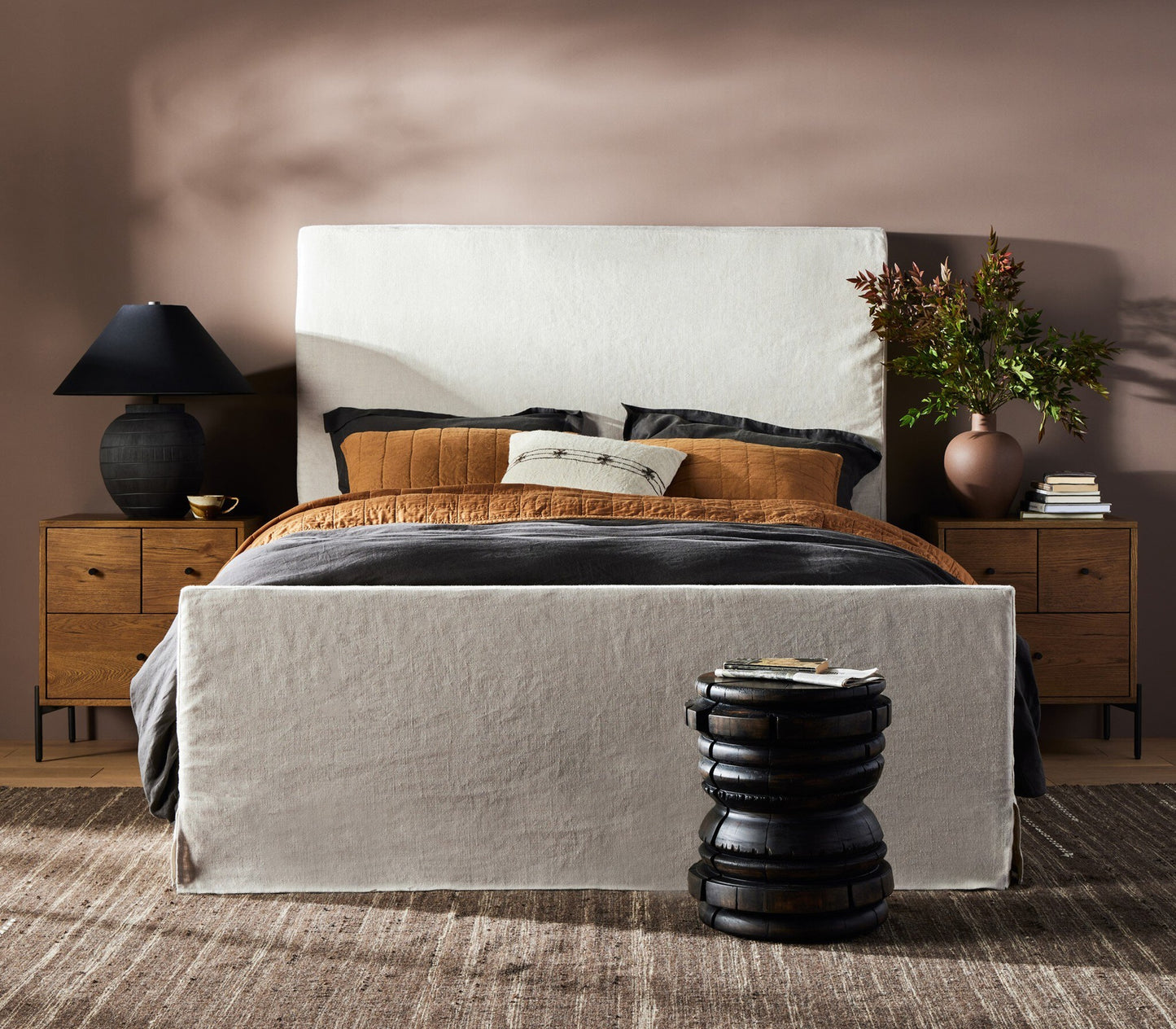 OPEN BOX - Daphne Queen Slipcover Bed - Brussels Natural