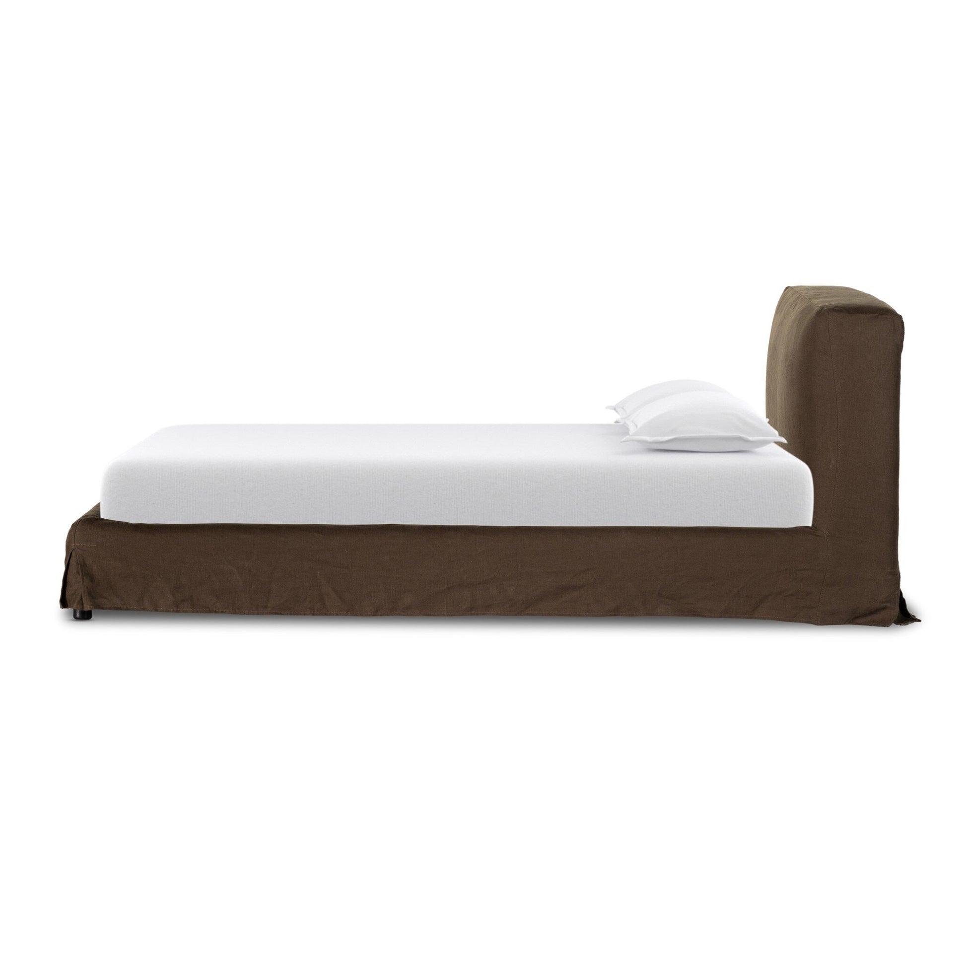 OPEN BOX - Aidan Queen Slipcover Bed - Brussels Coffee
