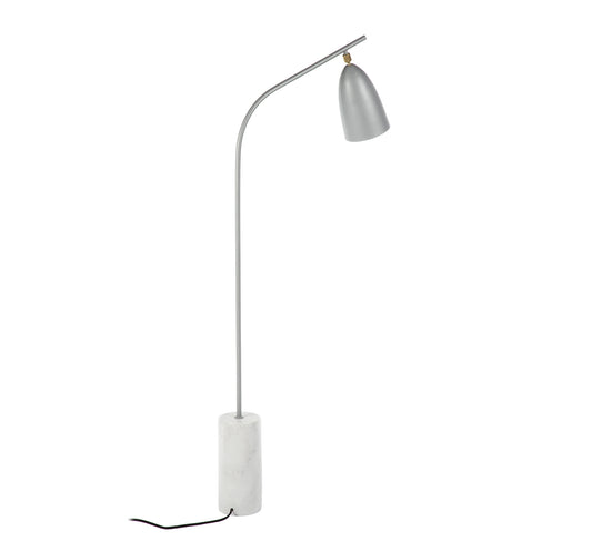 Loren Floor Lamp - Silver/White Marble