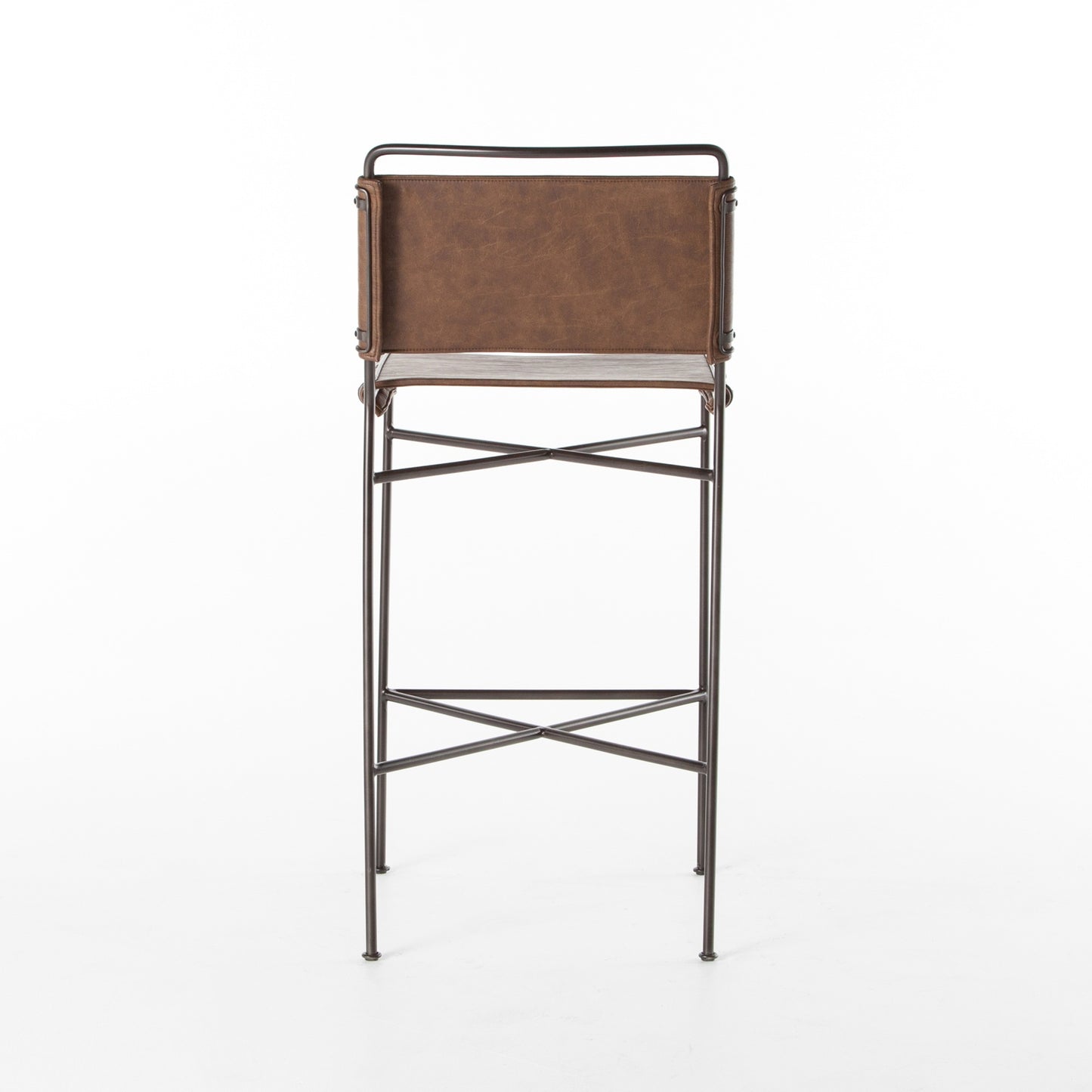 OPEN BOX - Wharton Stool In Distressed Brown In Bar