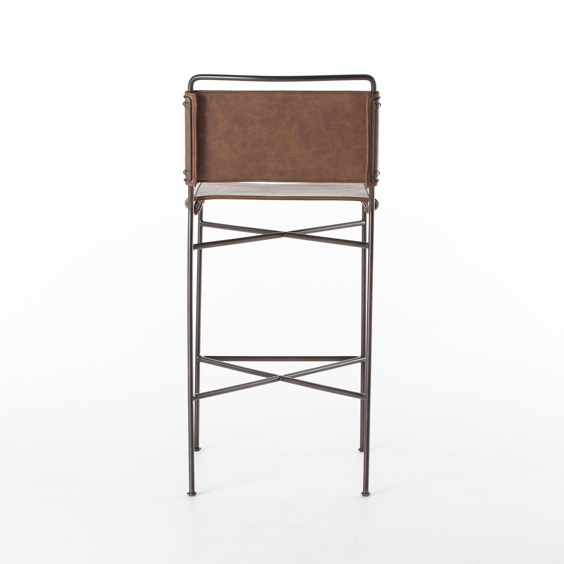 OPEN BOX - Wharton Stool In Distressed Brown In Bar
