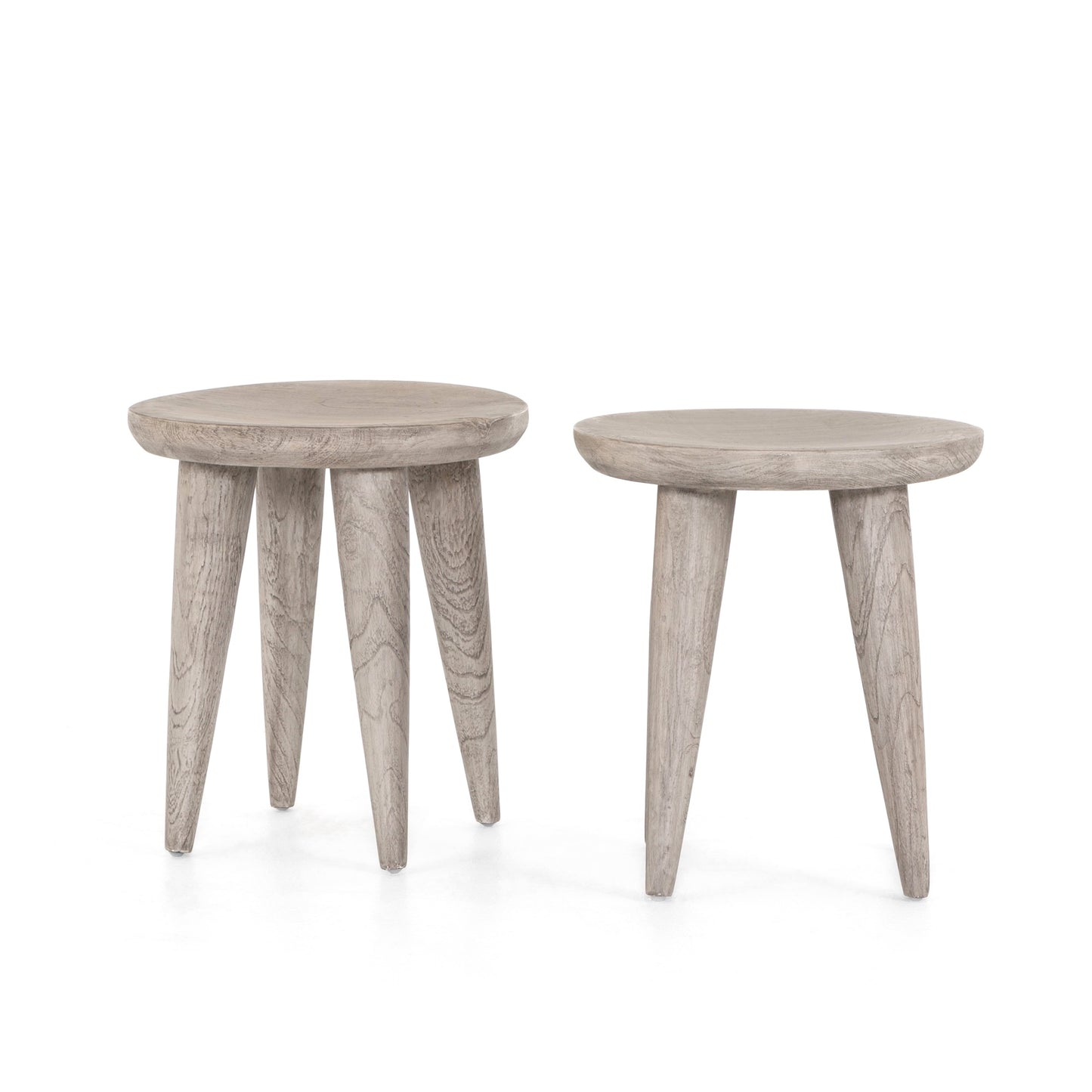Zuri Round Outdoor End Table In Grey