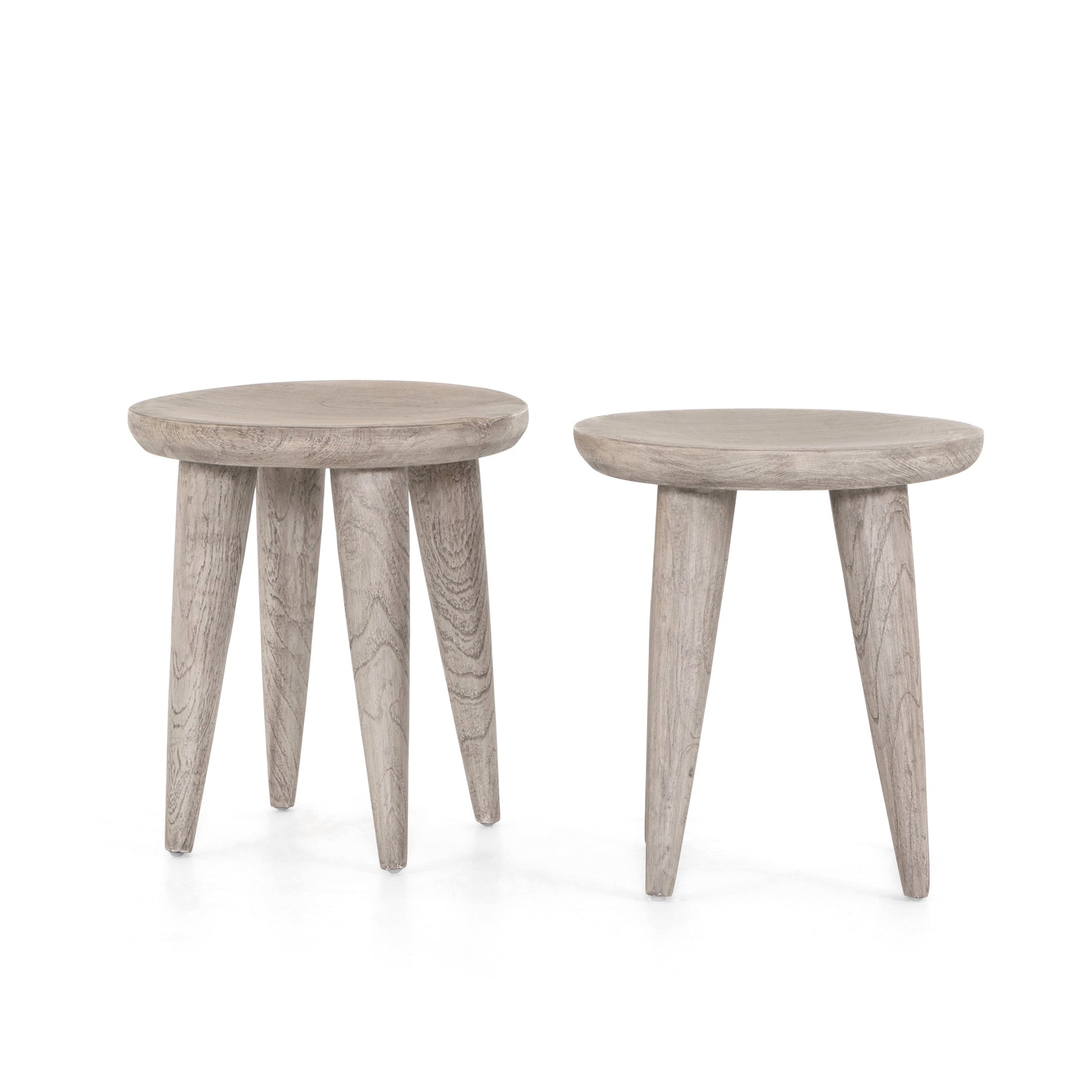 Zuri Round Outdoor End Table In Grey