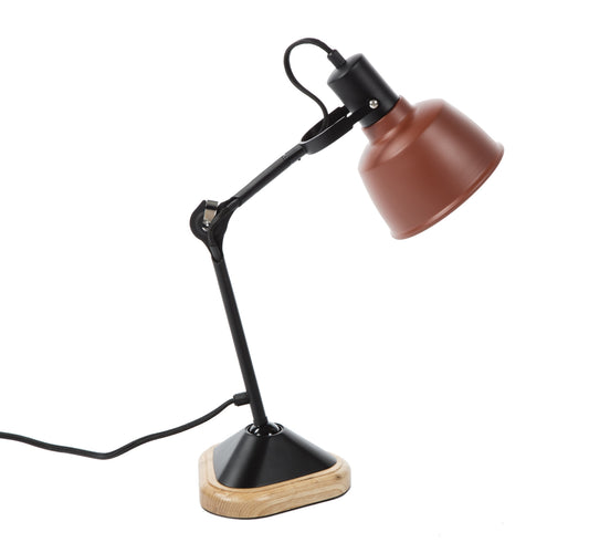 Eduardo Table Lamp - Matt Black/Brick-Red Shade