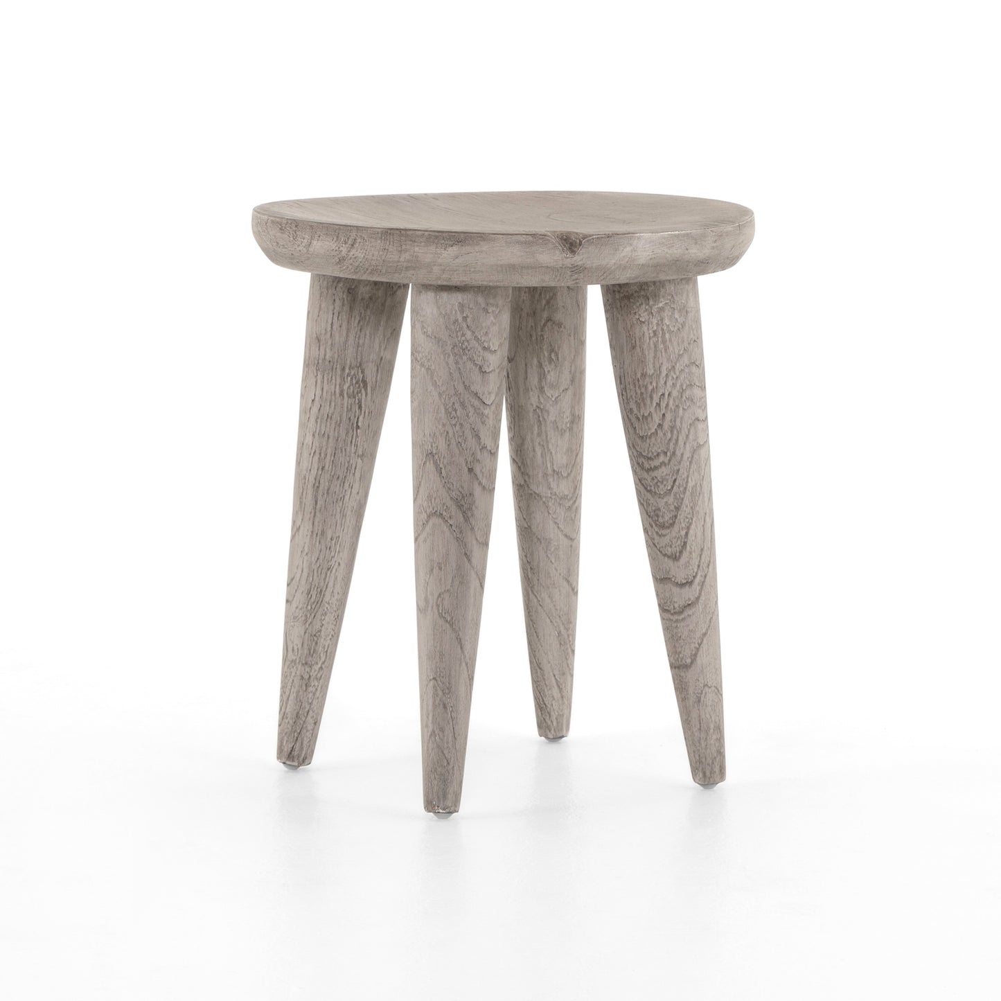 Zuri Round Outdoor End Table In Grey