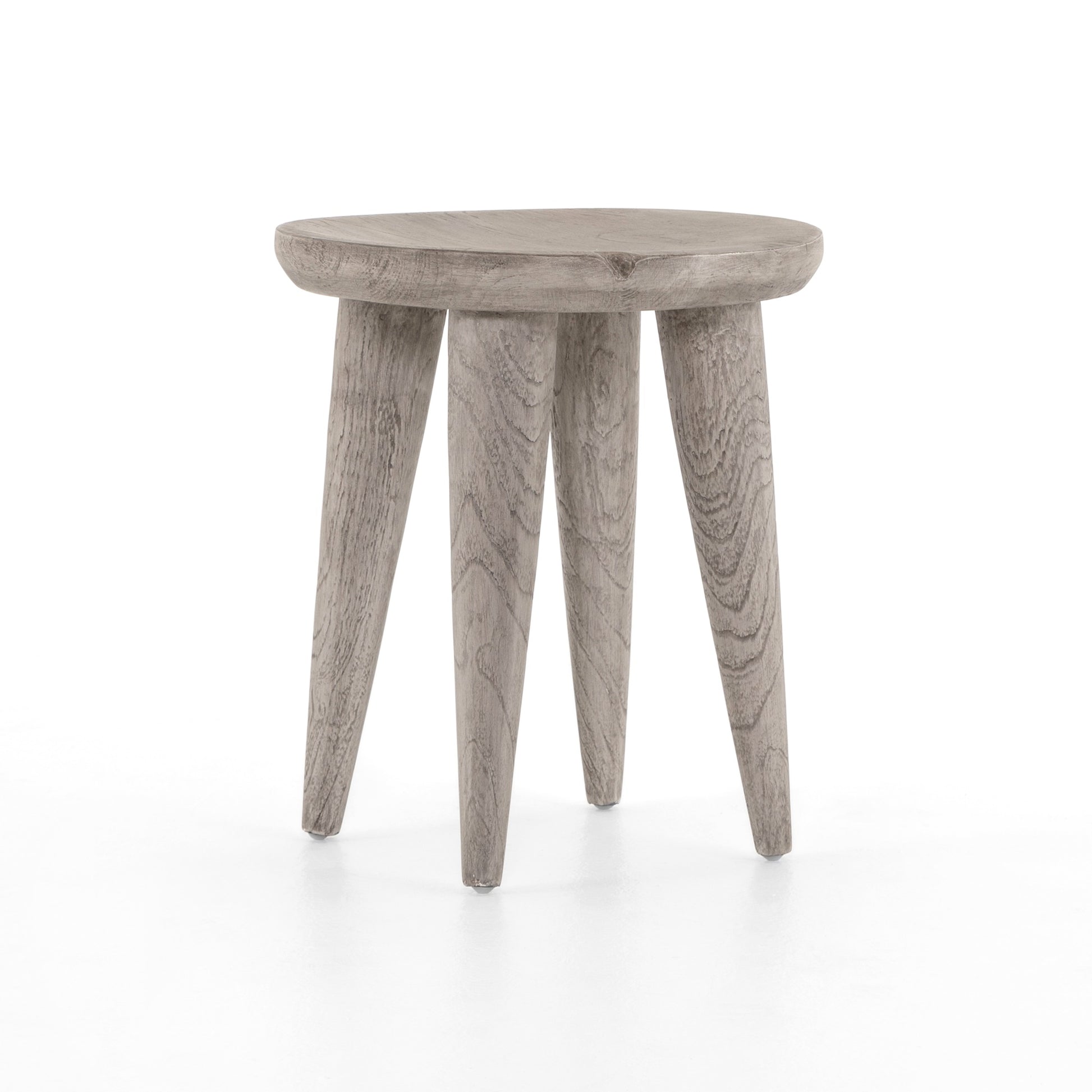 Zuri Round Outdoor End Table In Grey
