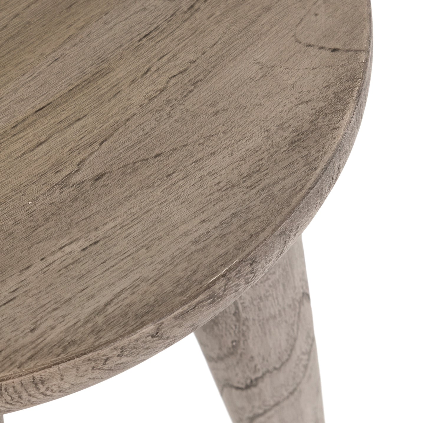 Zuri Round Outdoor End Table In Grey