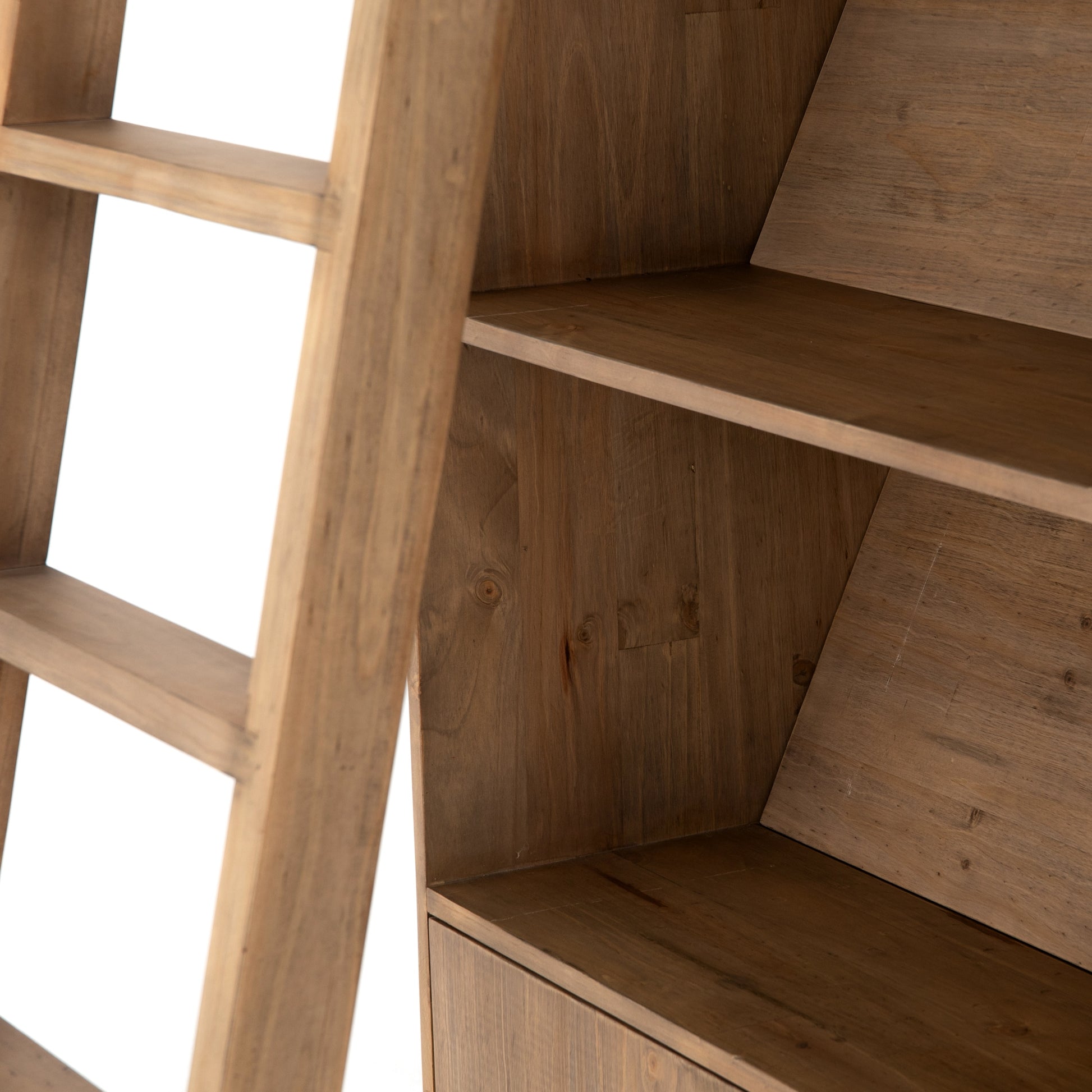 Bane Double Bookshelf W/ Ladder In Smoked P