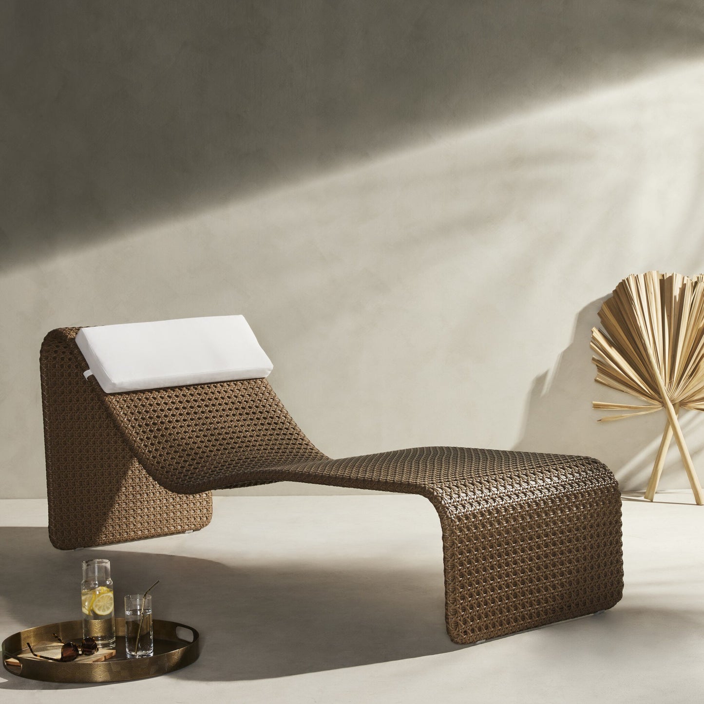 OPEN BOX -  Paige Outdoor Woven Chaise - Stinson White