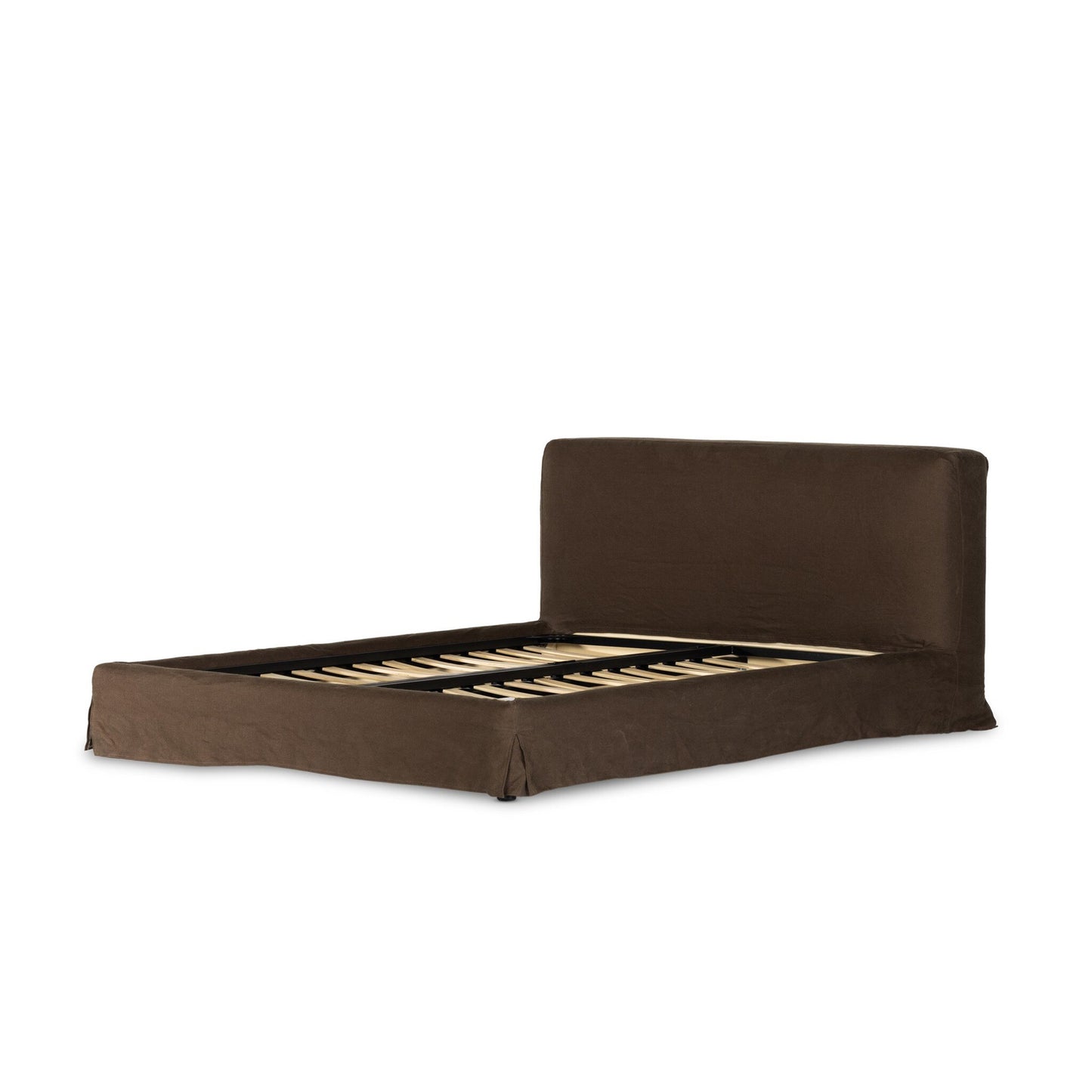 OPEN BOX - Aidan Queen Slipcover Bed - Brussels Coffee