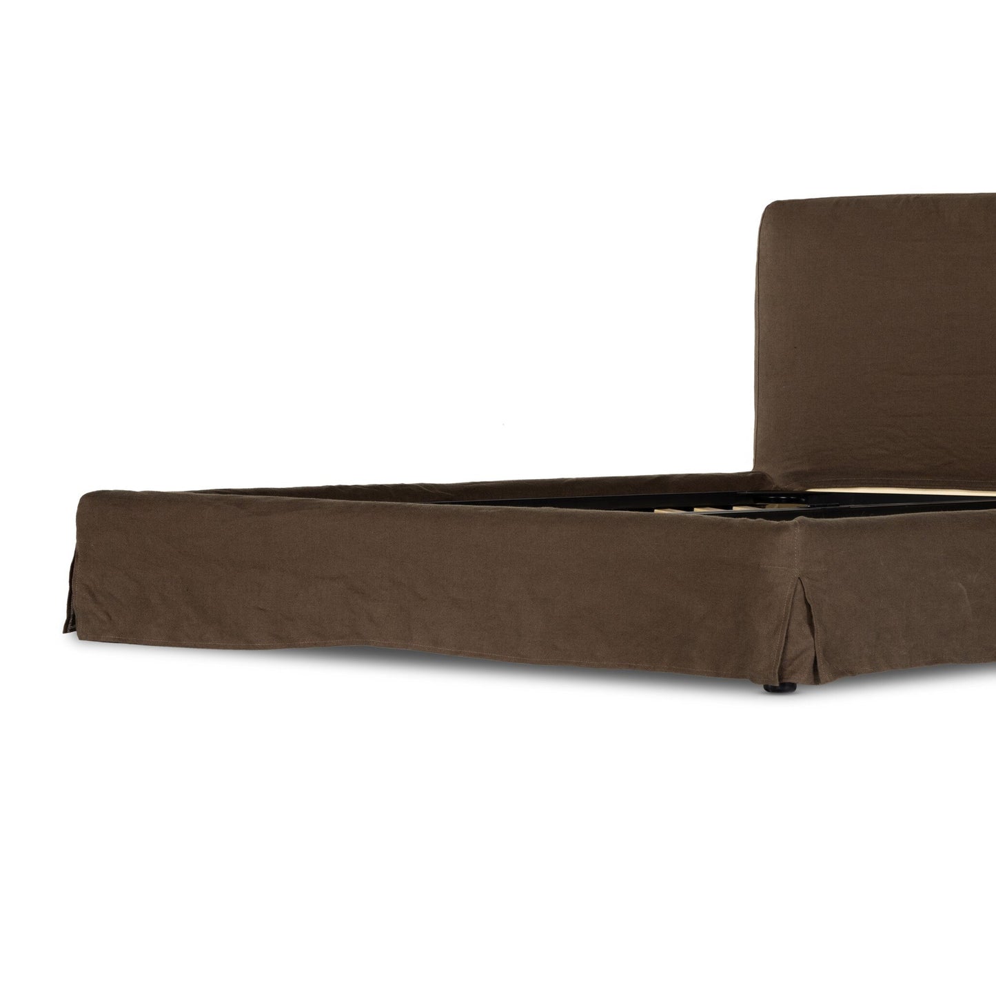 OPEN BOX - Aidan Queen Slipcover Bed - Brussels Coffee