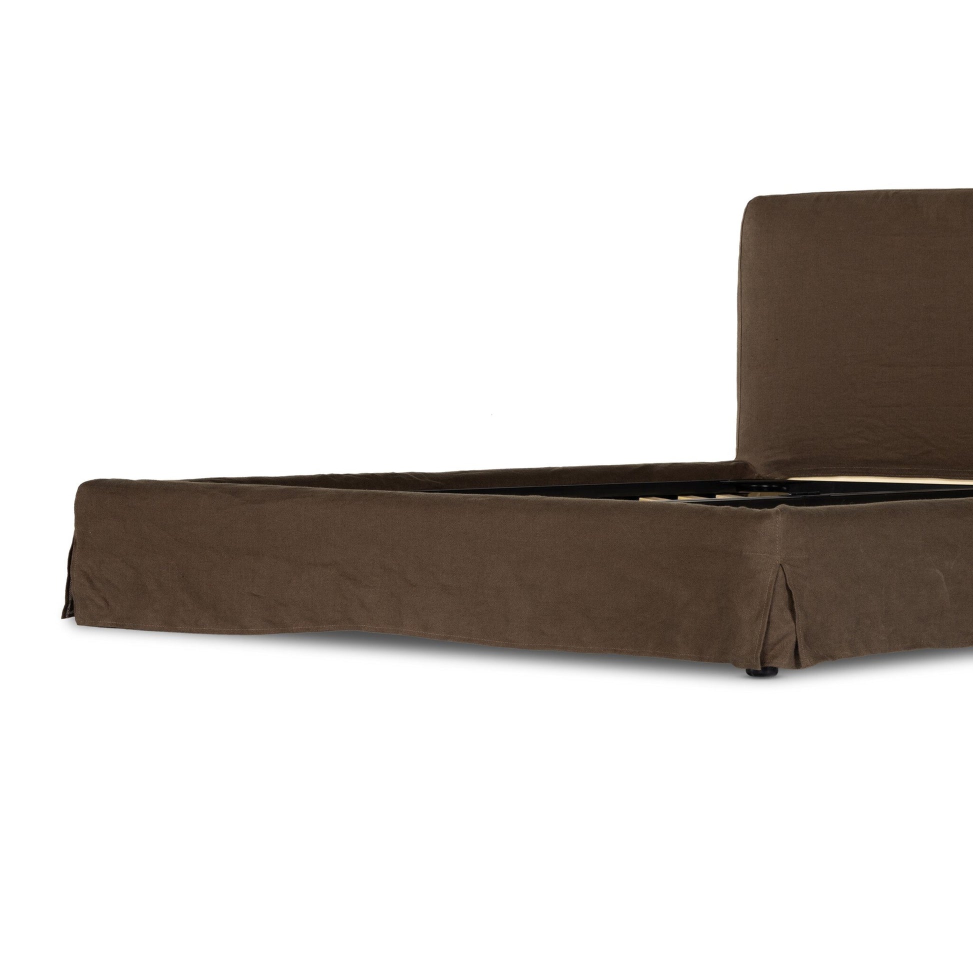 OPEN BOX - Aidan Queen Slipcover Bed - Brussels Coffee