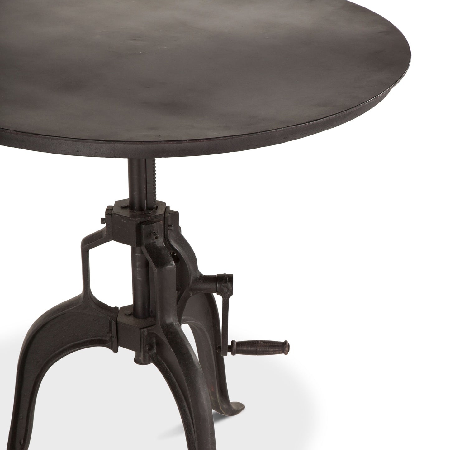 OPEN BOX -  Industrial Loft 30-Inch Adjustable Crank Iron Side Table with Matte Black Finish