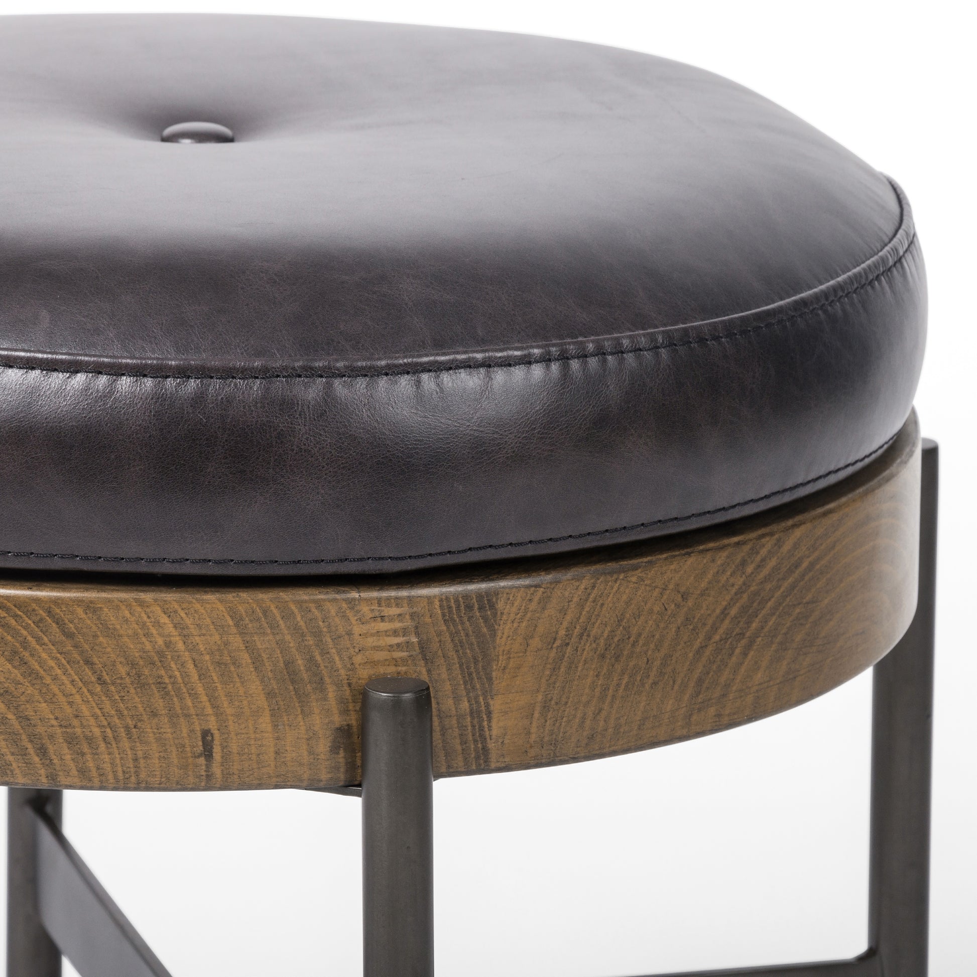 Open Box - Edwyn Small Ottoman In Sonoma Black
