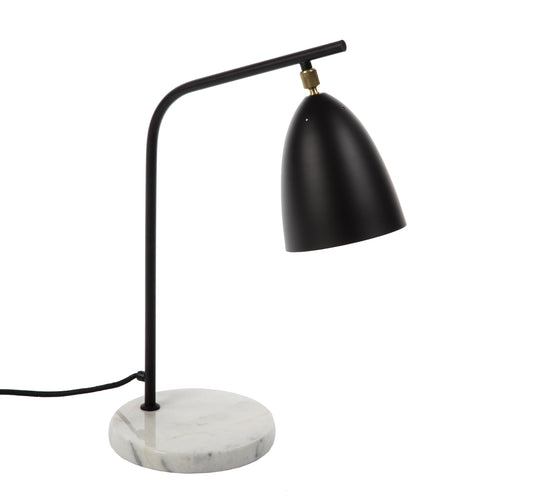 Loren Modern Table Lamp Matt - Black/White Marble