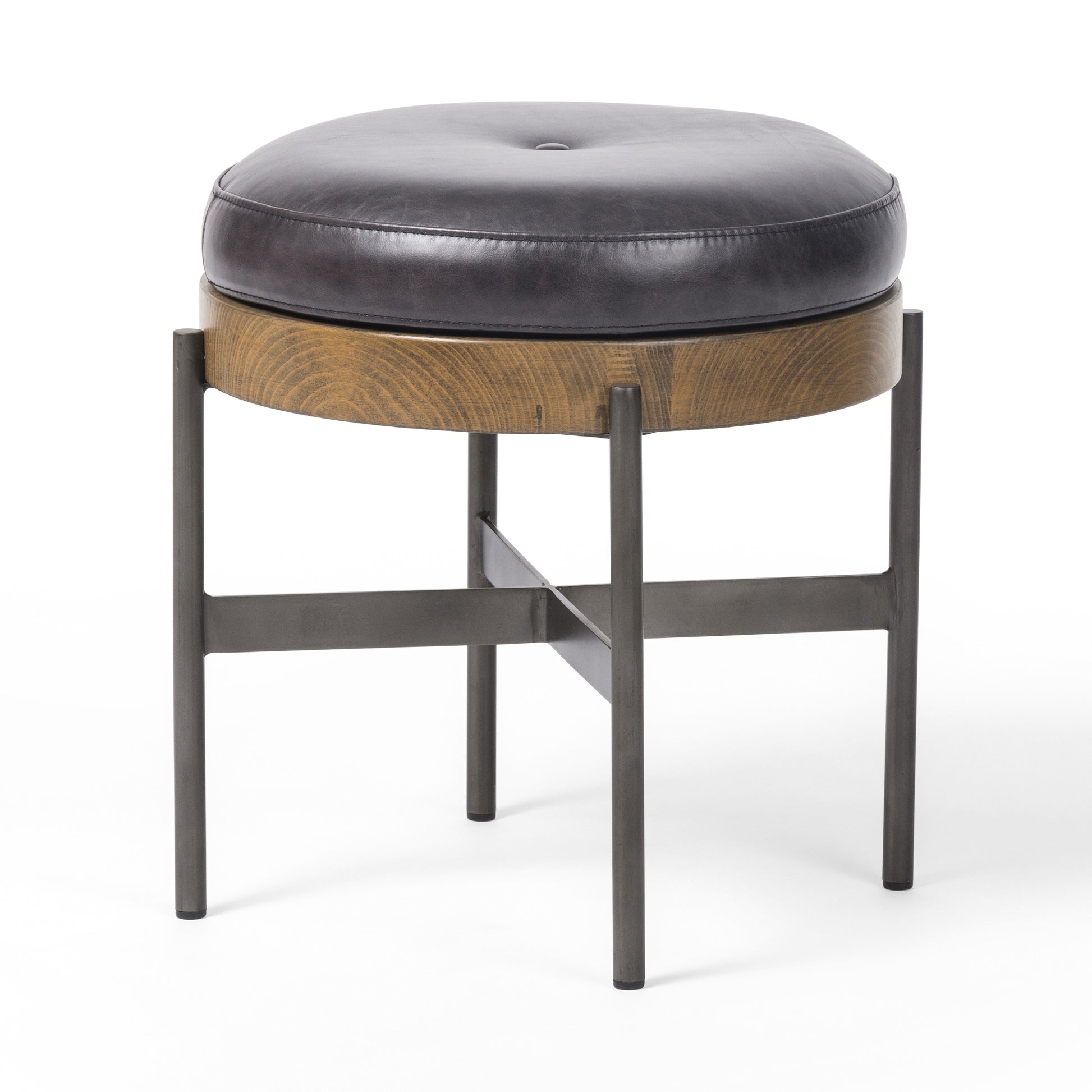Open Box - Edwyn Small Ottoman In Sonoma Black