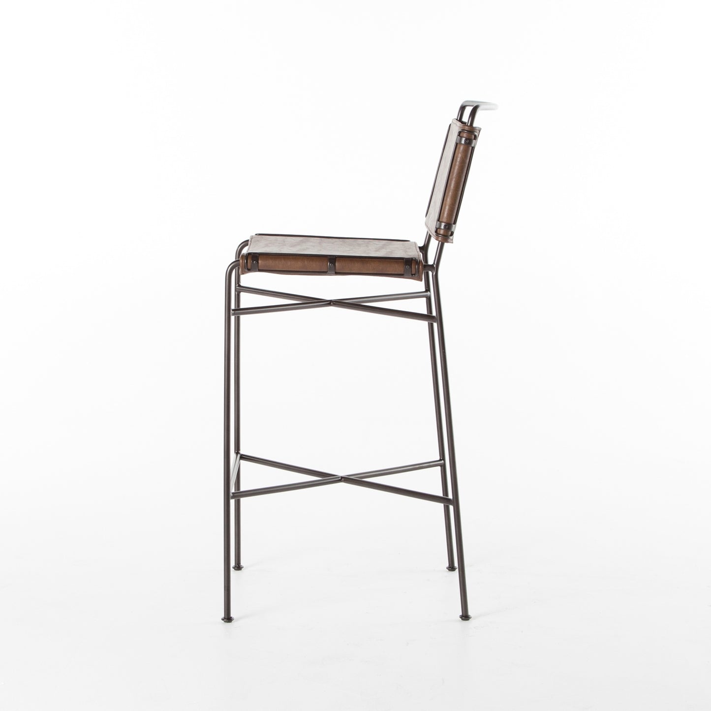 OPEN BOX - Wharton Stool In Distressed Brown In Bar