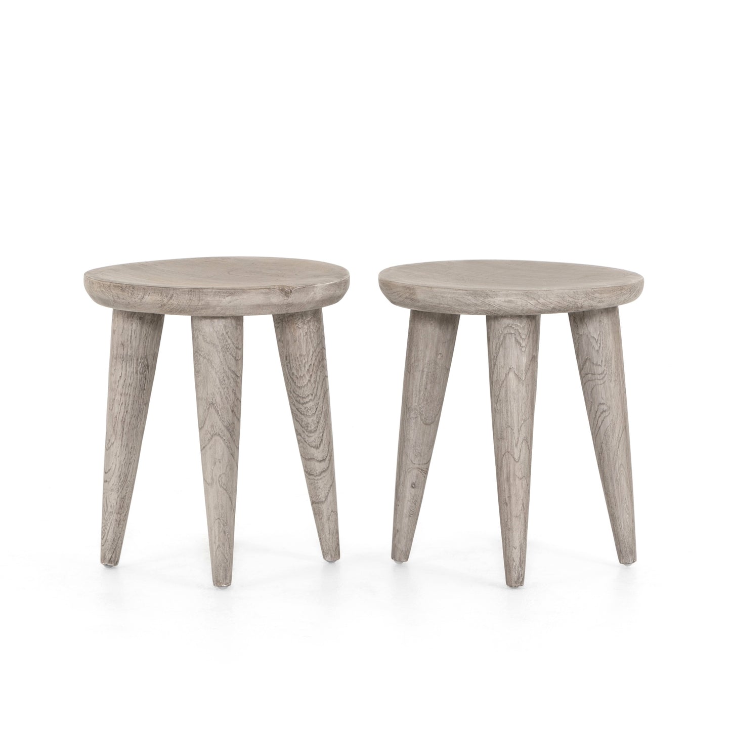 Zuri Round Outdoor End Table In Grey
