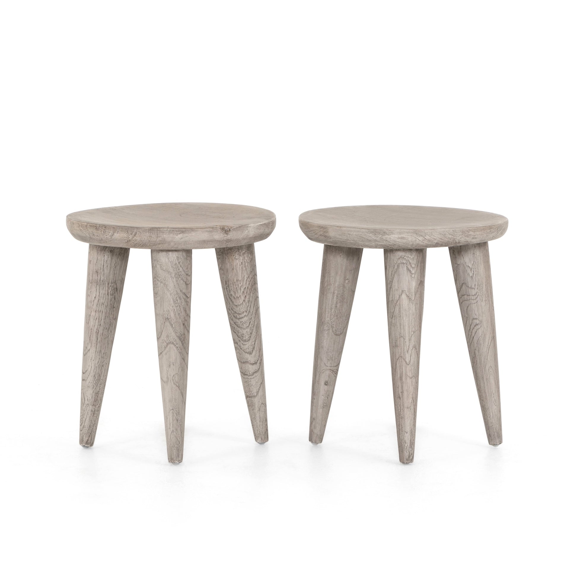 Zuri Round Outdoor End Table In Grey