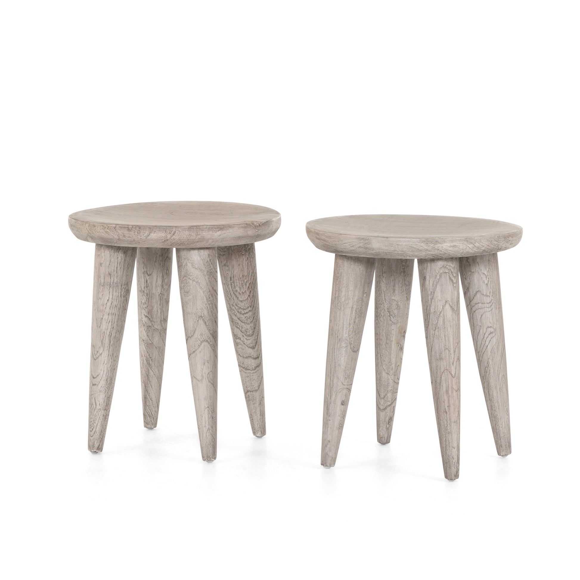 Zuri Round Outdoor End Table In Grey
