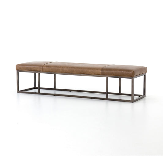 OPEN BOX - Beaumont Leather Bench-Warm Taupe Dakota