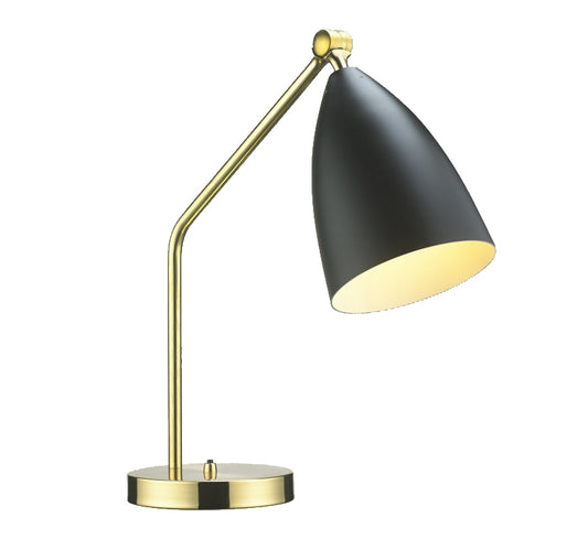 Myhre Mid-Century Table Lamp - Black/ Brass