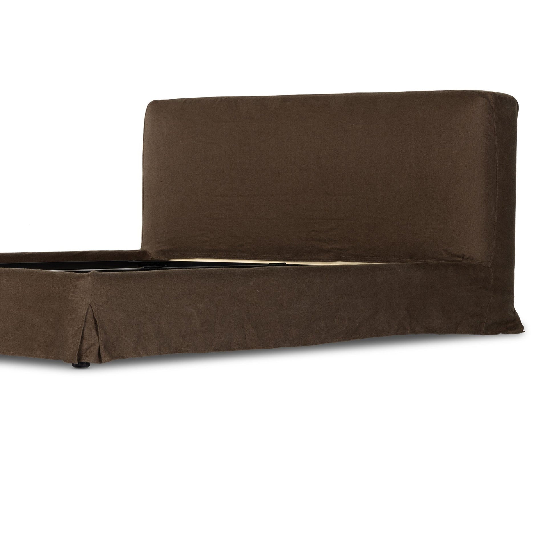 OPEN BOX - Aidan Queen Slipcover Bed - Brussels Coffee