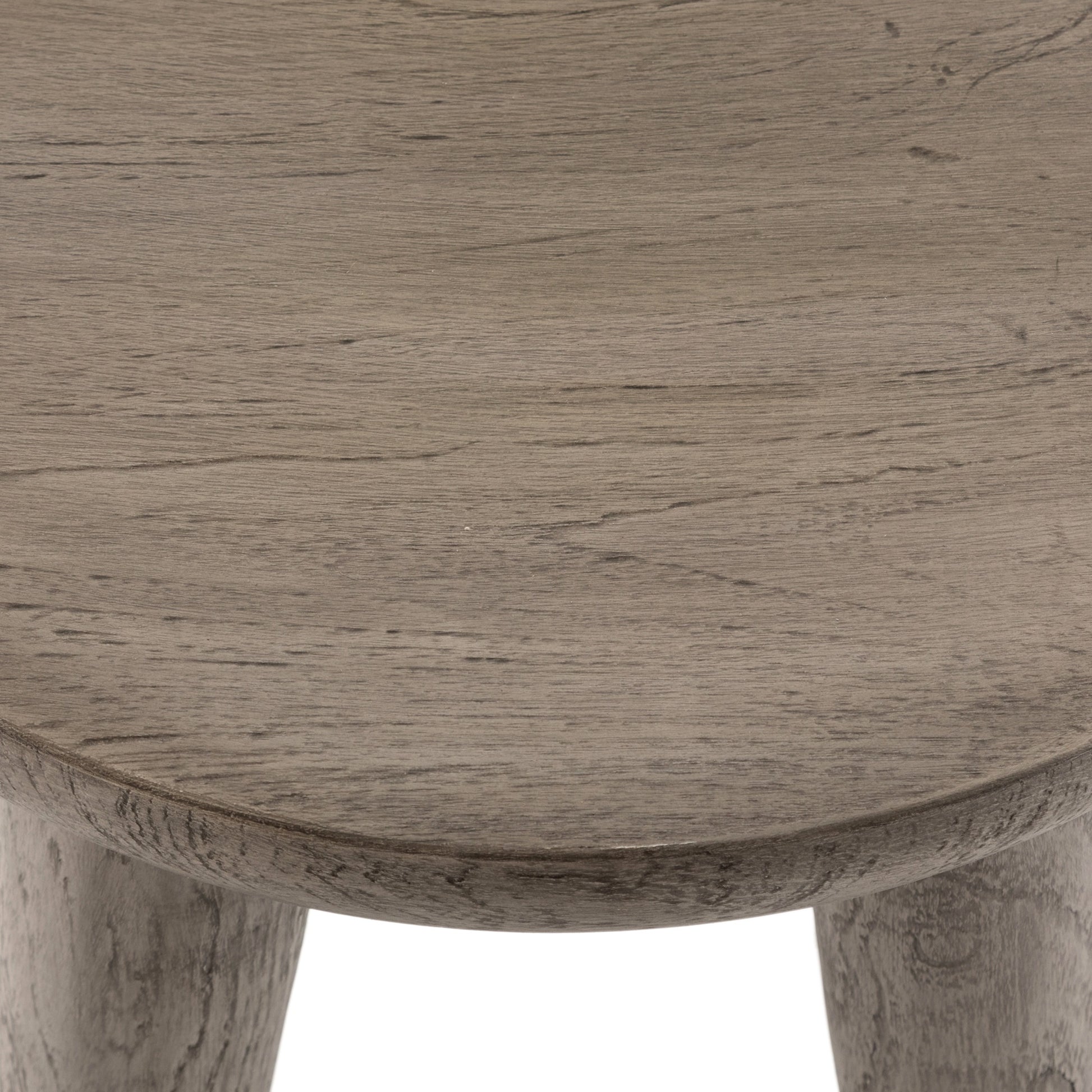 Zuri Round Outdoor End Table In Grey