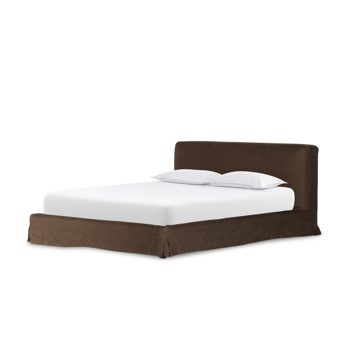OPEN BOX - Aidan Queen Slipcover Bed - Brussels Coffee