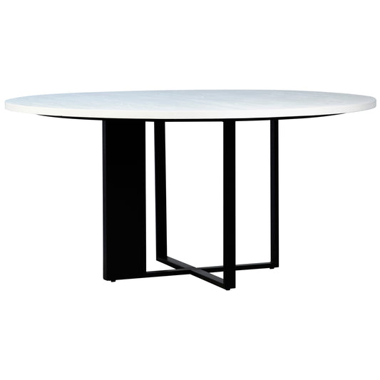 OPEN BOX - HIZON ROUND DINING TABLE WITH WHITE TOP
