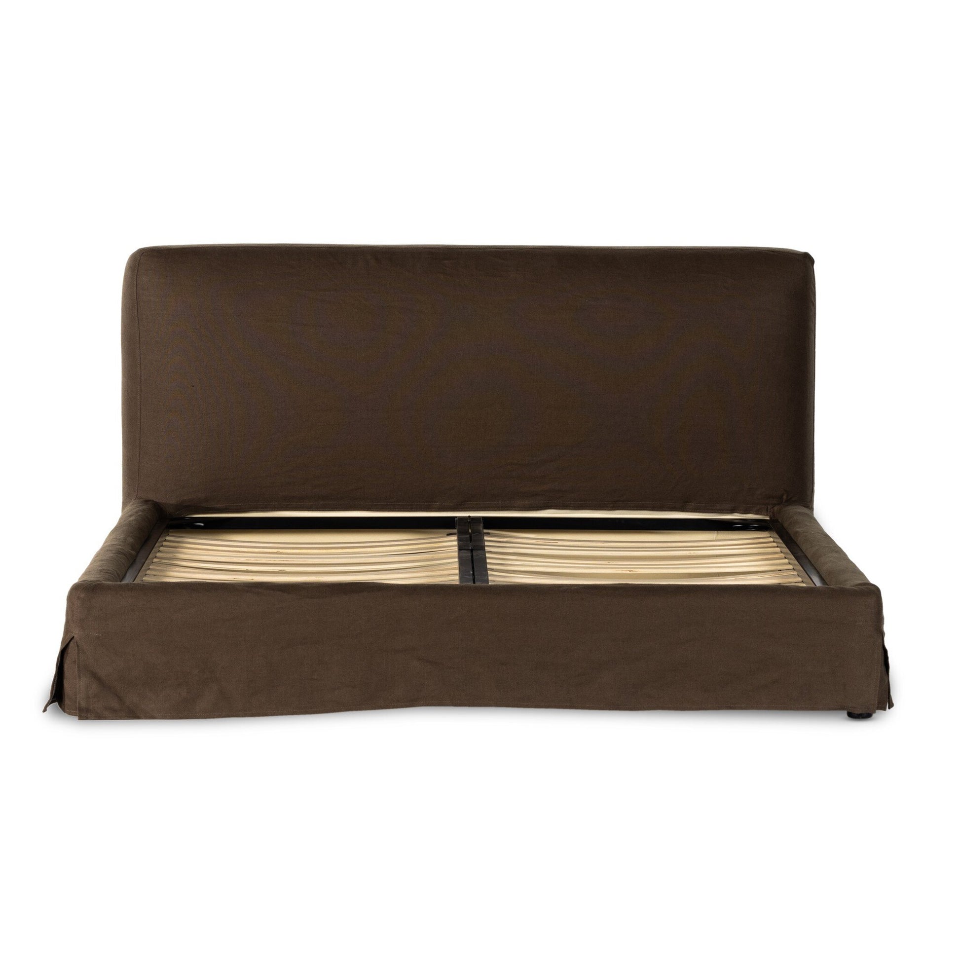 OPEN BOX - Aidan Queen Slipcover Bed - Brussels Coffee