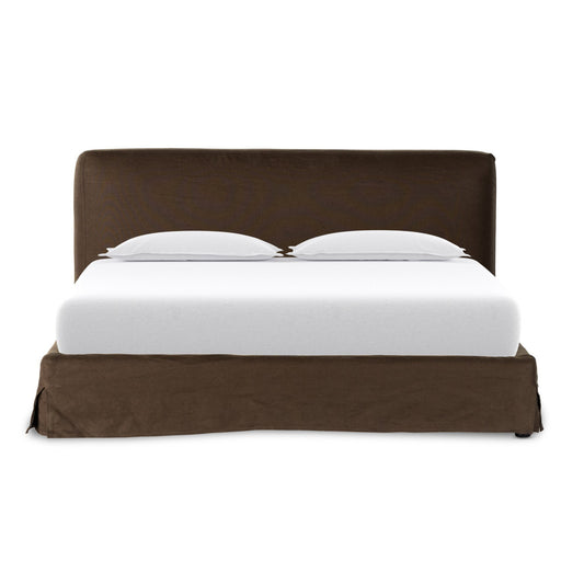 OPEN BOX - Aidan Queen Slipcover Bed - Brussels Coffee